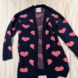 Navy and Pink Heart Cardigan